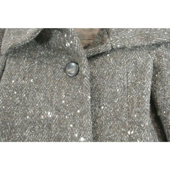 United Colors of Benetton Shrug Bolero Coat Tweed Cropped Brown Size 38 Ladies - Picture 5 of 12